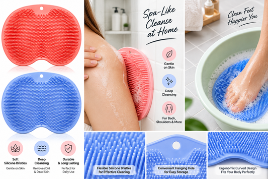 Back & Foot Scrubber Wall Mounted Silicone Bath Massage